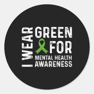 Green for Mental Health Awareness Monat 7 Runder Aufkleber