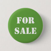 Green for Sale Typografy Button (Vorderseite)