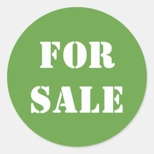 Green for SALE Typografy Word Print Runder Aufkleber