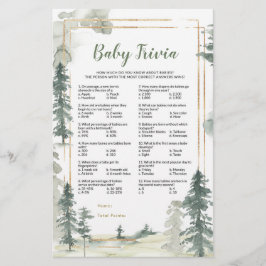 Green Forest Adventure Baby Trivia Game