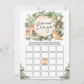Green Forest Bingo Boy Baby Shower Game Card Einladung (Vorderseite)