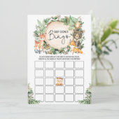 Green Forest Bingo Boy Baby Shower Game Card Einladung (Stehend Vorderseite)