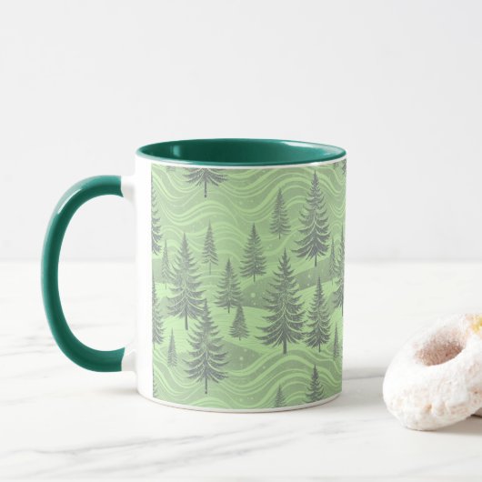 Green Forest Christmas Tasse (Mit Donut)