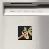 Green Forest Fairy 3D - Sitting Sideways Magnet (In Situ (Geschirrspüler))