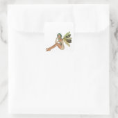 Green Forest Fairy 3D - Sitting Sideways Quadratischer Aufkleber (Tasche)