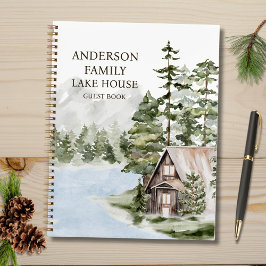 Green Forest Family Lake House Gästebuch Notizblock