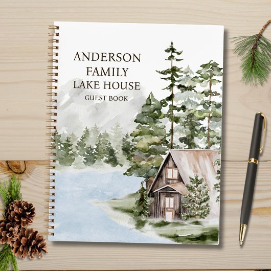 Green Forest Family Lake House Gästebuch Notizblock