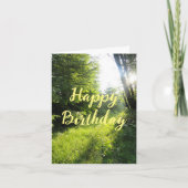 Green Forest Meadow Happy Birthday Karte (Vorderseite)