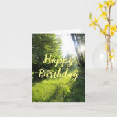 Green Forest Meadow Happy Birthday Karte (Gelbe Blume)