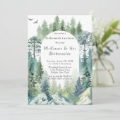 Green Forest Mountain Airy Bridesmaids Luncheon Einladung (Stehend Vorderseite)