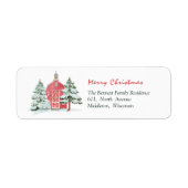 Green Forest Red Barn Pine Weihnachtsbaum Adresse (Vorne)