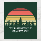 Green Forest Sunset Custom Family Wiedersehen Part Weinetikett (Einzelnes Label)