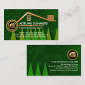 Green Forest Trees Gold Zuhause Landscaping Garden Visitenkarte (Vorne/Hinten)