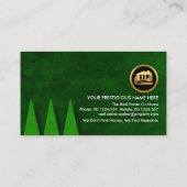 Green Forest Trees Gold Zuhause Landscaping Garden Visitenkarte (Rückseite)