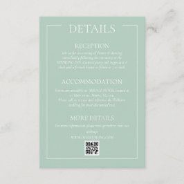 Green Formal Wedding Details Umschließungskarte Begleitkarte