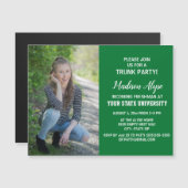 Green Foto Abschluss Uni Trunk Party Magnetkarte (Vorne/Hinten)