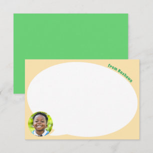 Green Foto and Speech Bubble Danke Card