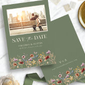 Green Foto Boho Save the Date