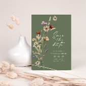 Green Foto Boho Save the Date Flachkarte