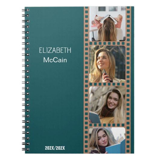 Green Foto Booth - Trendy Modern Personalisiert Notizblock (Vorderseite)