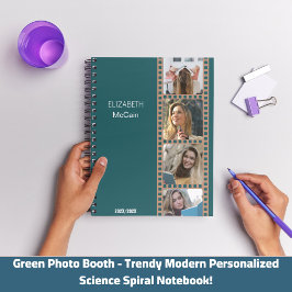 Green Foto Booth - Trendy Modern Personalisiert Notizblock