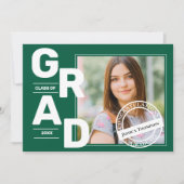 Green Foto Class of 2025 Abschluss Ankündigung (Vorderseite)