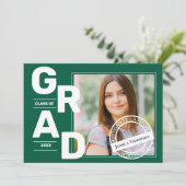 Green Foto Class of 2025 Abschluss Ankündigung (Stehend Vorderseite)