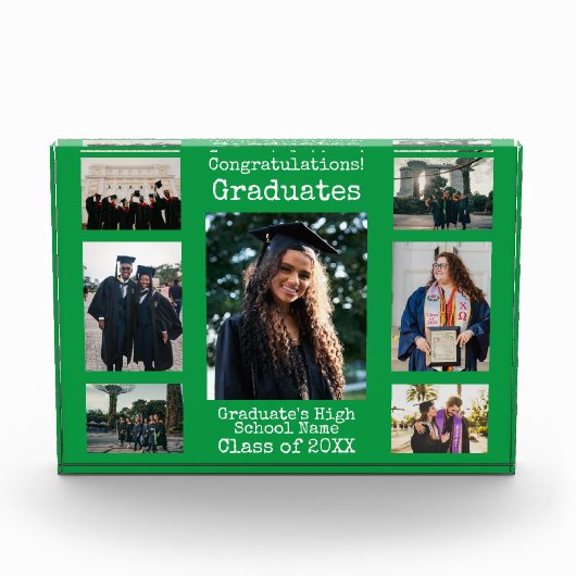 Green Foto Collage Gratulation Graduates (Vorderseite)