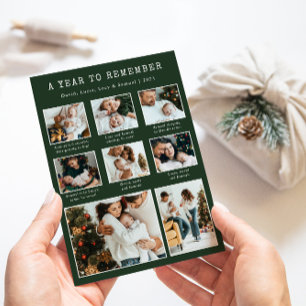 Green Foto Collage Moderne Urlaubskarte Feiertagskarte