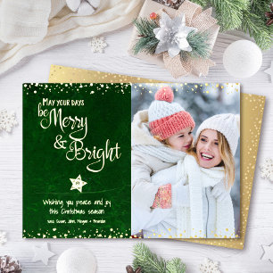 Green Foto Days Be Bright Script Real Gold Folien Feiertagskarte