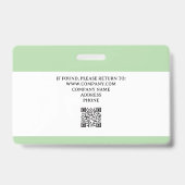 Green | Foto-ID des Krankenhauses Ausweis (Rückseite)