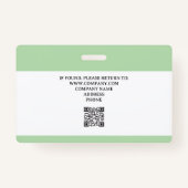 Green | Foto-ID des Krankenhauses Ausweis (Rückseite)