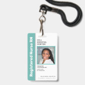 Green Foto ID des medizinischen Mitarbeiters Ausweis (Front with Lanyard)