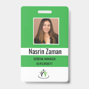 Green   Foto Mitarbeiter-Logo oder QR CODE-Sicherh Ausweis