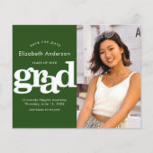 Green Foto Rett Datum Abschluss Einladung (Vorderseite)