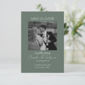 Green Foto Save the Date-Karte mit QR-Code ablegen Save The Date (Stehend Vorderseite)