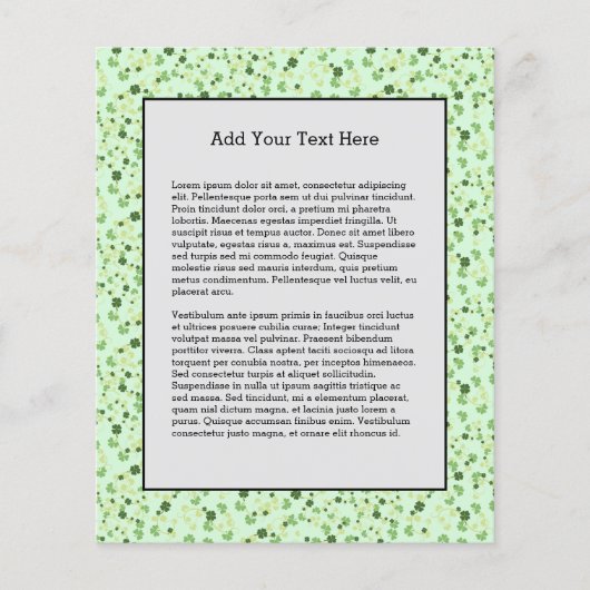 Green Four Leaf Cloues St Patricks Day Flyer (Vorne)