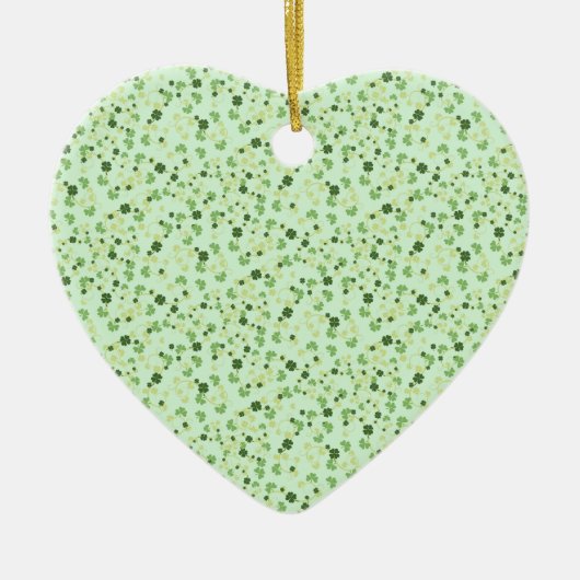 Green Four Leaf Cloues St Patricks Day Keramik Ornament (Vorne)