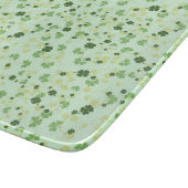 Green Four Leaf Cloues St Patricks Day Schneidebrett (Ecke)
