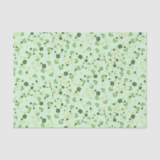 Green Four Leaf Cloues St Patricks Day Seidenpapier (Vorderseite)
