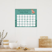 Green Fox Babydusche schätzt den Fälligkeitsdatum Poster (Küche)