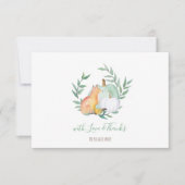 Green Fox Pumpkin Woodland Vielen Dank Einladung (Vorderseite)