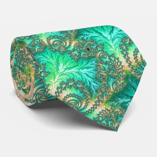 Green Fractal Krawatte (Gerollt)