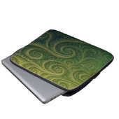 Green Fractal Laptop Sleeve (Vorne Knopf)