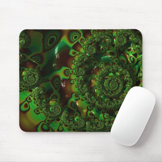 Green Fraktal Art Muschel Mousepad (Mit Mouse)