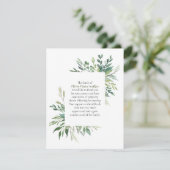 Green Frame Beerdigung Script Vielen Dank Note Car Dankeskarte (Stehend Vorderseite)