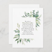 Green Frame Beerdigung Script Vielen Dank Note Car Dankeskarte (Vorne/Hinten)