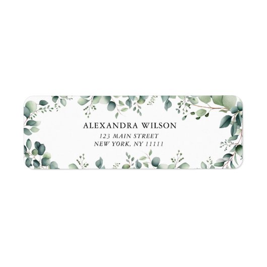 Green Frame Modern Return Address Label (Vorne)