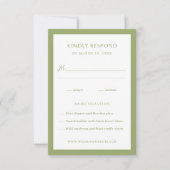 Green Frame Wedding  RSVP Karte (Vorderseite)