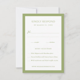 Green Frame Wedding  RSVP Karte